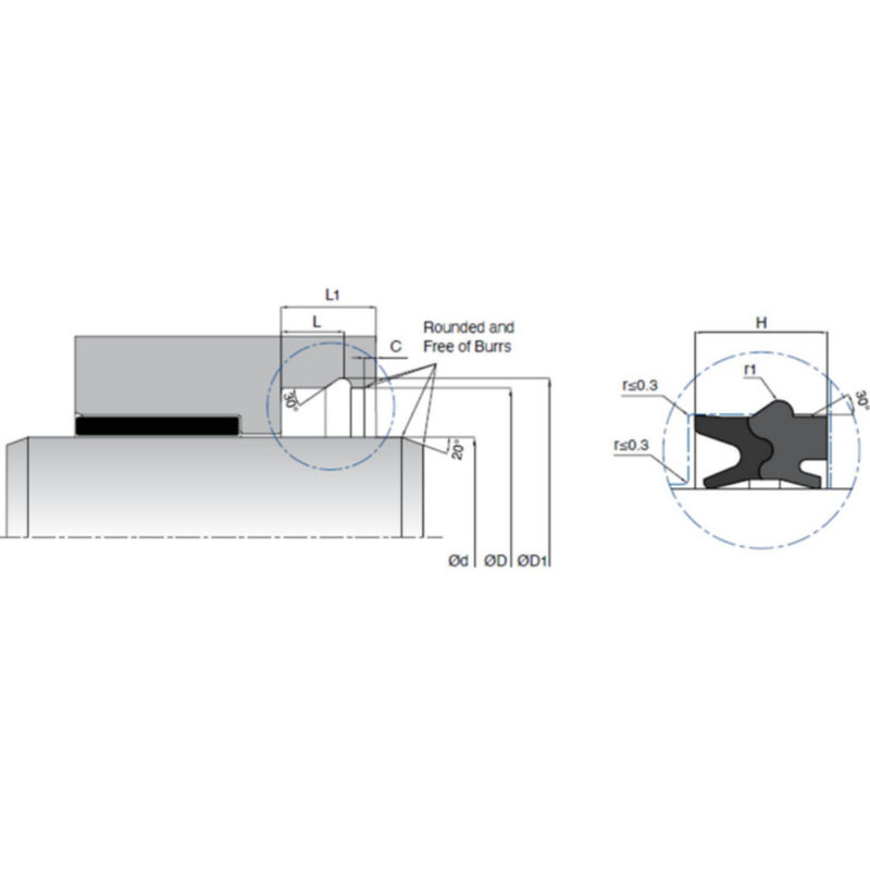 KL80 Pneumatische cilinderstaafdichtingen NBR / TPE-materiaal met superieure afwisselprestaties