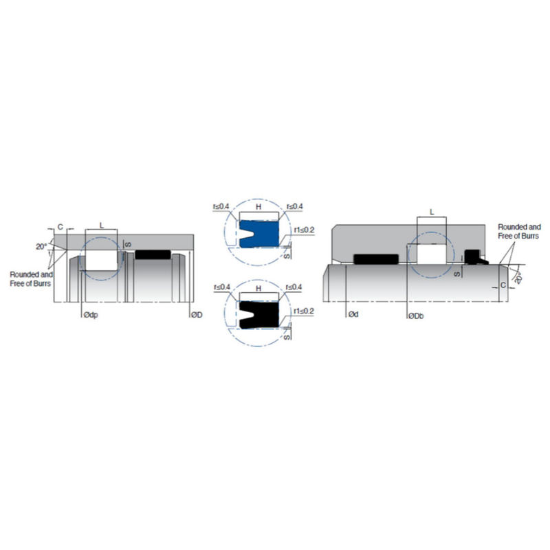 Eenvoudig werkende U-beker zuigerdicht / polyurethaan hydraulische afdichtingen voor lichte cilinders