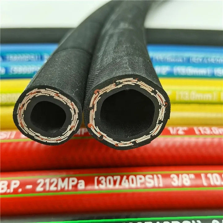 Flexible Multi-Purpose Rubber Hose Oil Return Pipe R3 R6 Fiber Braided Hydraulic Hose