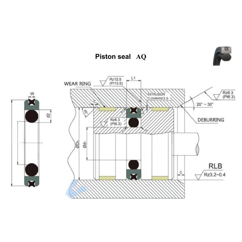 PTFE / NBR Bidirectional Piston Seal Kit voor zuiger accumulators Ondersteuningscilinders en positioneringscilinders